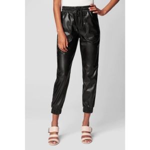 NWT BLANK NYC Black Widow Vegan Leather Drawstring Joggers